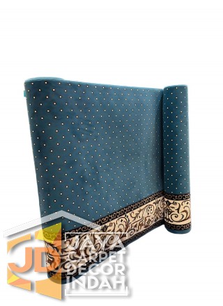 Karpet Sajadah Solomon Farangi New Blue Plain Motif Bintik 120x600, 120x1200, 120x1800, 120x2400